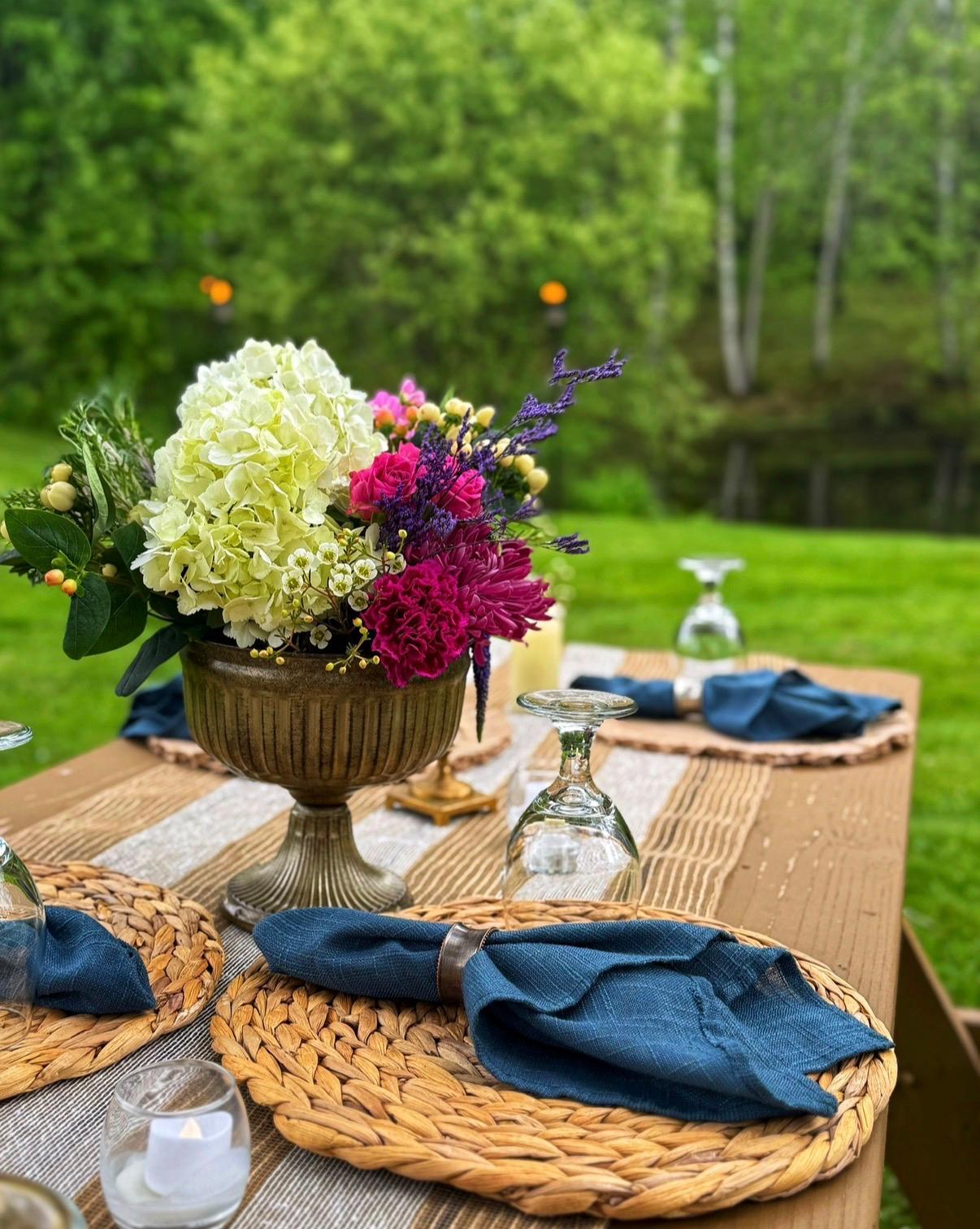 Outdoor Dining Area — styled table setting